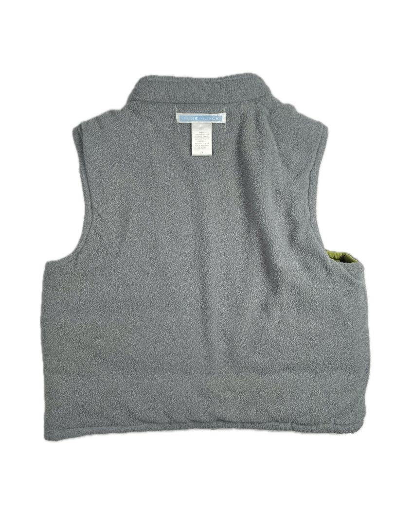 2/2T, Janie and Jack, Green, Reversible puffer vest, grey fleece option