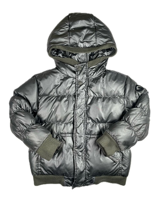 4/4T, Appaman, Silver, Hooded puffer down jacket, ribbed edges