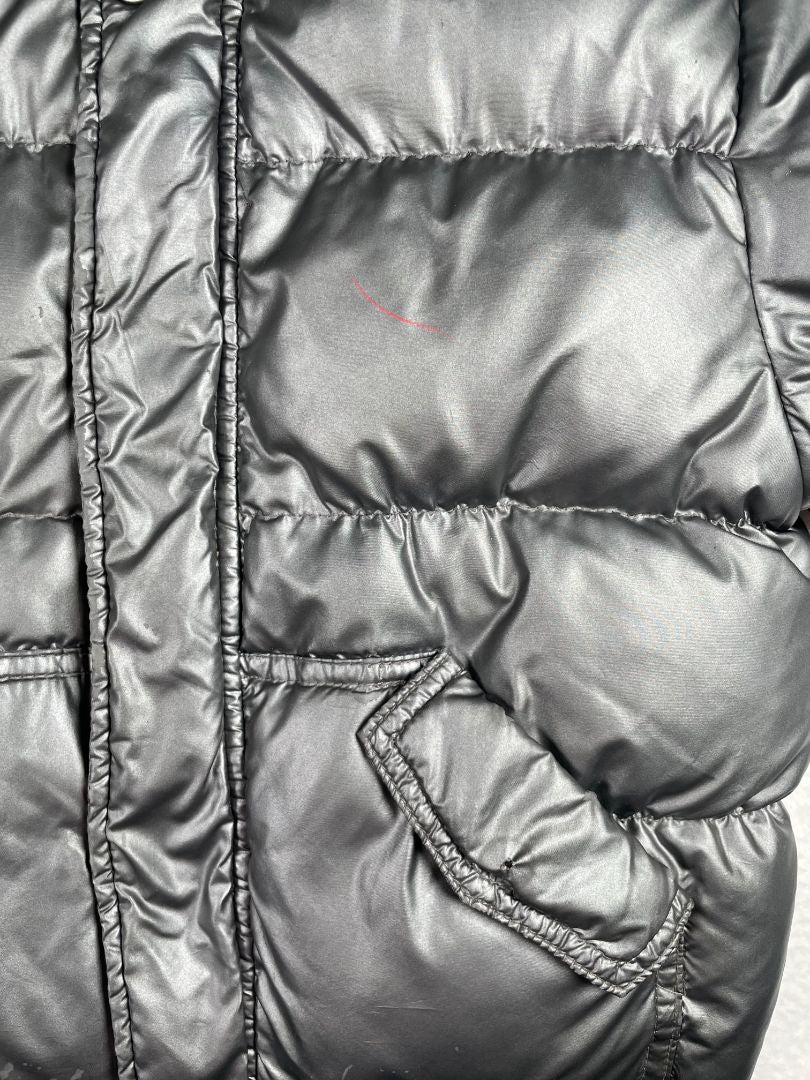 4/4T, Appaman, Silver, Hooded puffer down jacket, ribbed edges