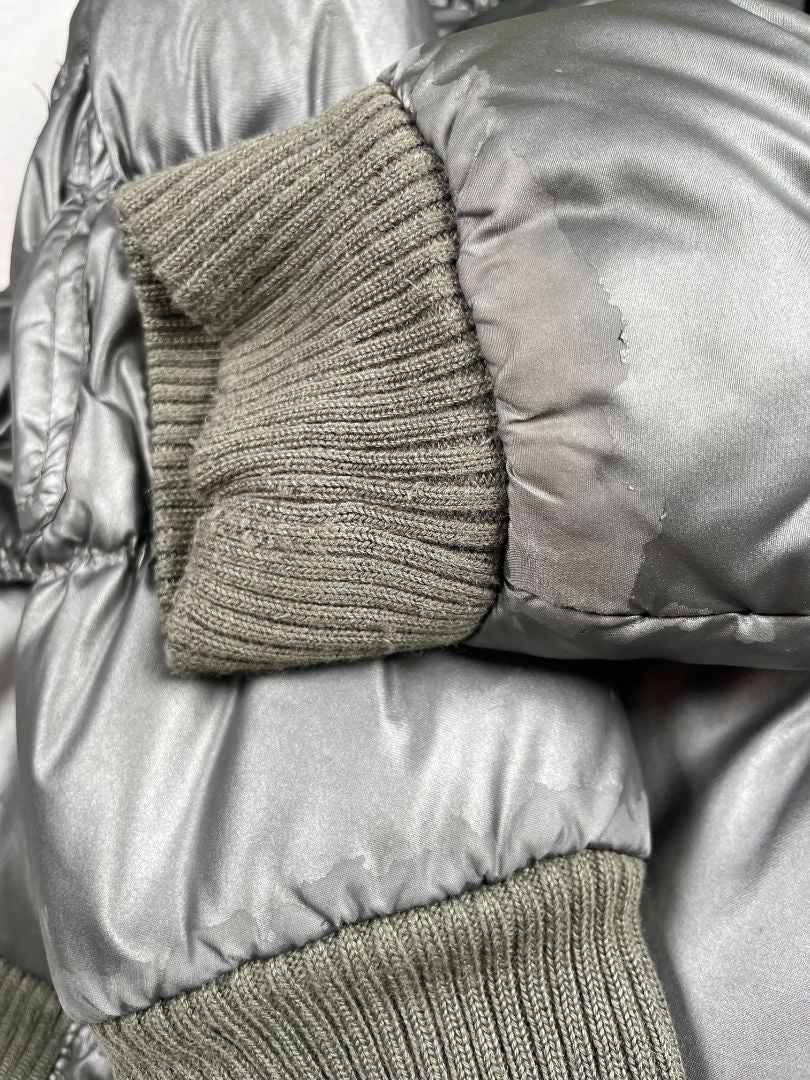 4/4T, Appaman, Silver, Hooded puffer down jacket, ribbed edges