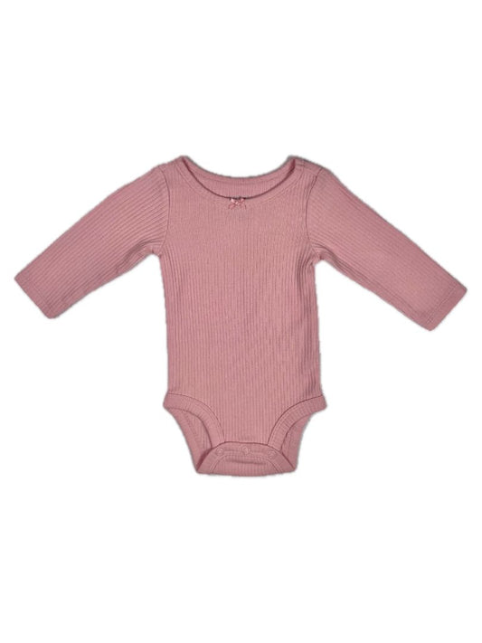 3 mo, Carter's, Pink, Ribbed long-sleeve bodysuit