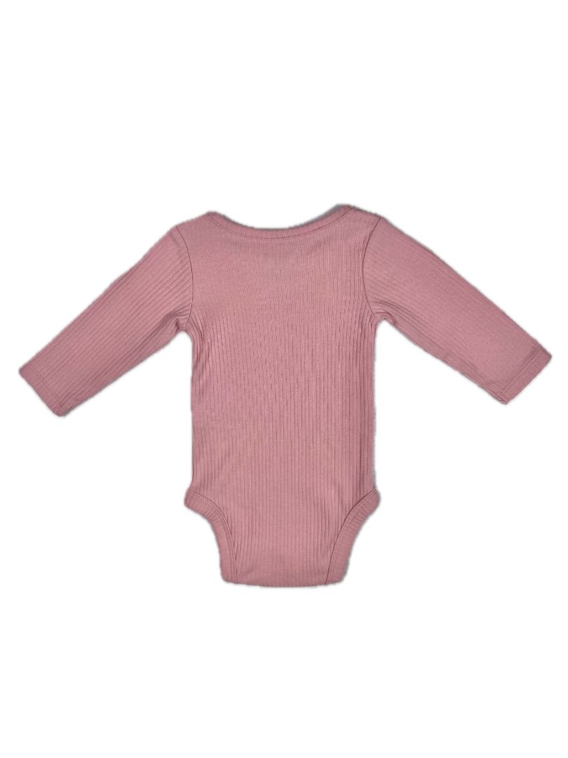3 mo, Carter's, Pink, Ribbed long-sleeve bodysuit