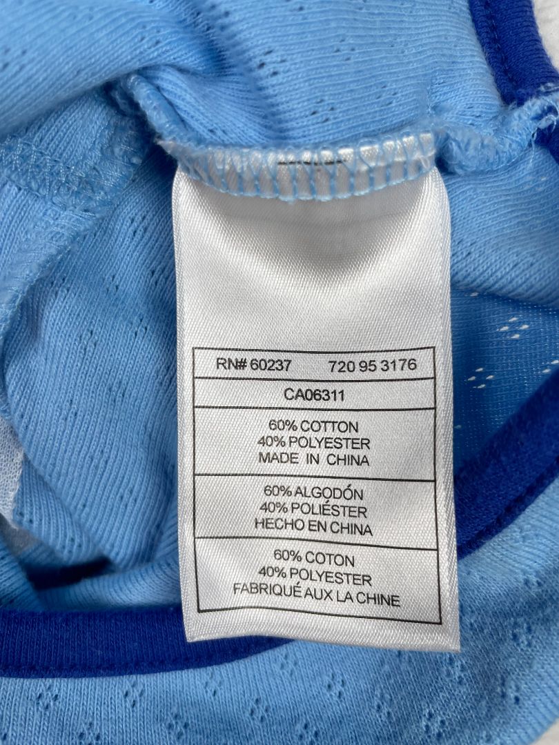 3-6 mo, PUMA, Blue, Pointelle snap-up cardigan, blue piping, embroidered logo & stars