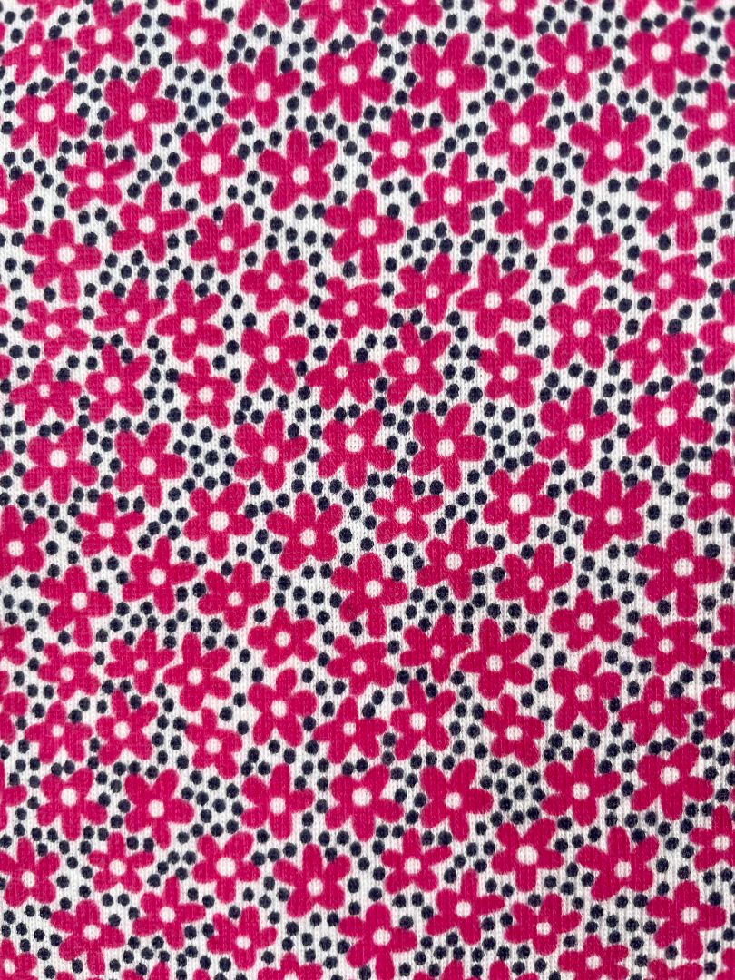 3 mo, Absorba, Pink, Floral and navy dot print short-sleeve bodysuit