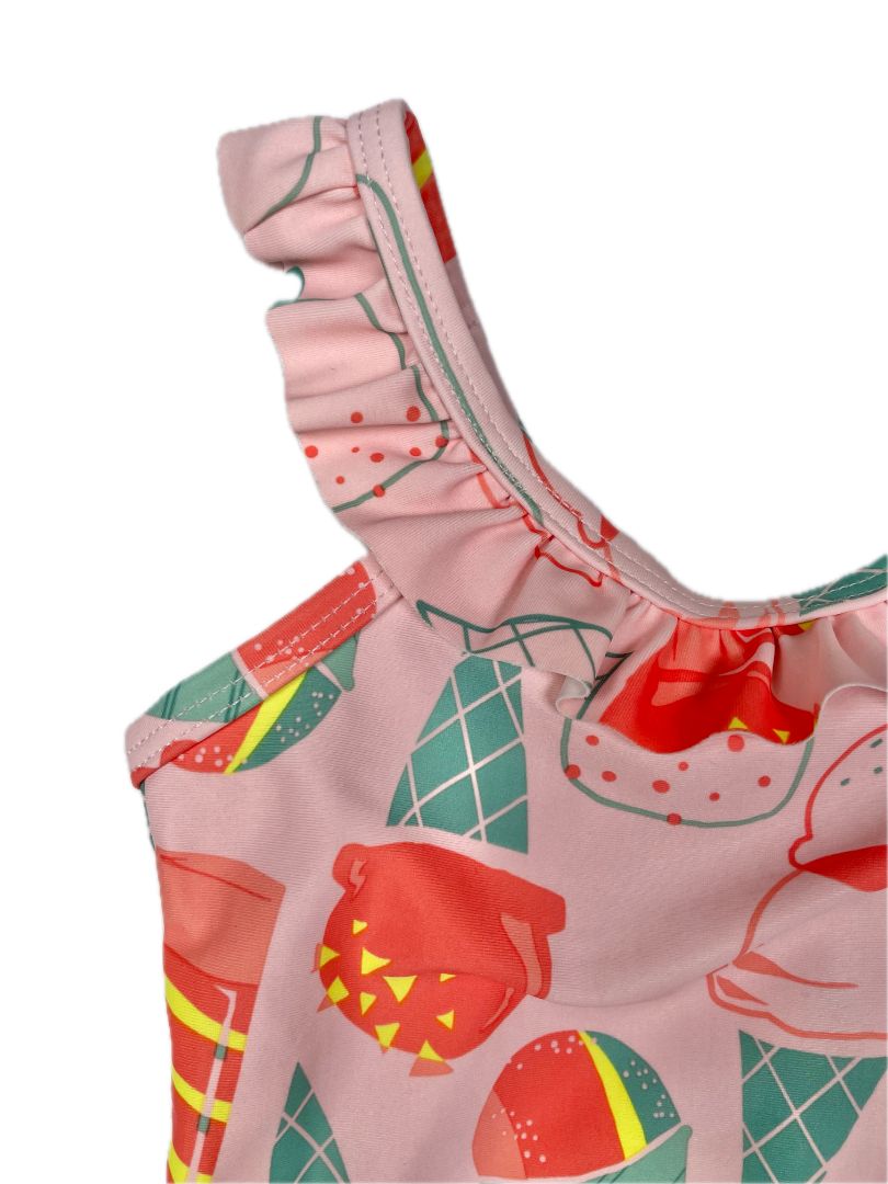 9 mo, Carter's, Pink, Ruffled strap ice cream swimsuit