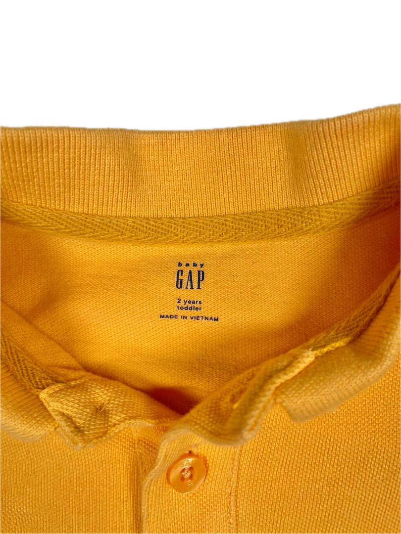 2/2T, babyGap, Orange, Pique polo shirt, brown bear emblem