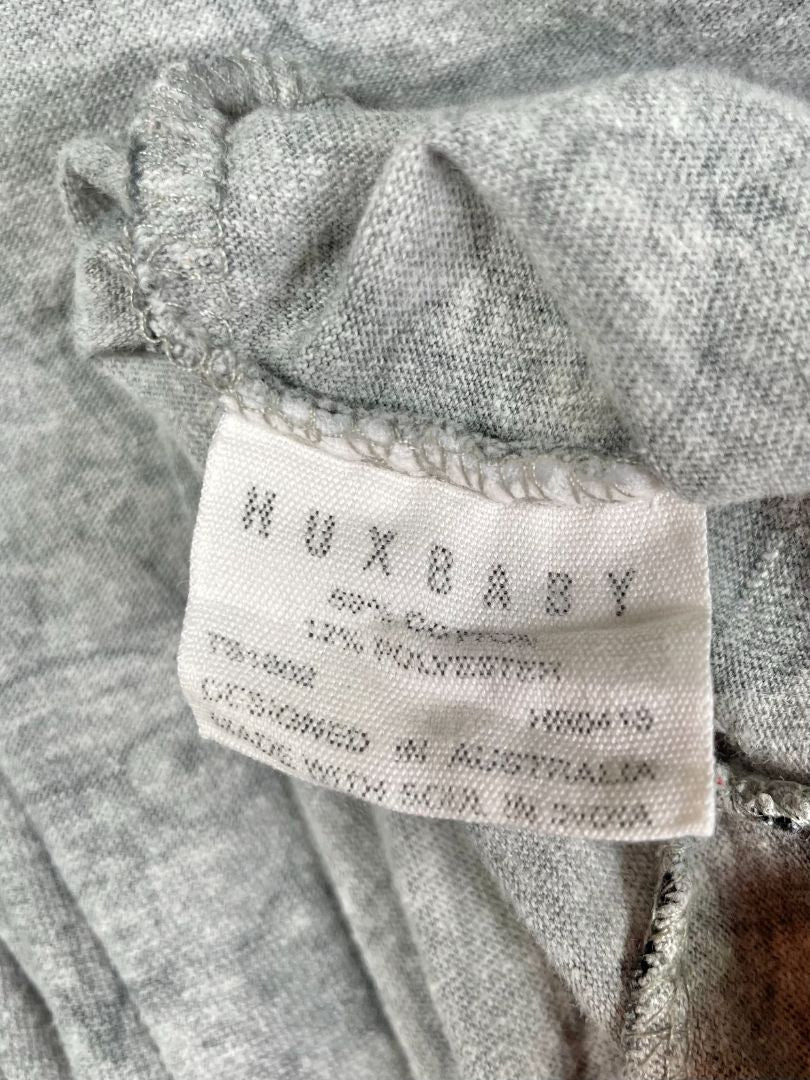 12-18 mo, Huxbaby, Grey, Dog print long-sleeve coverall, 2-way zip, black