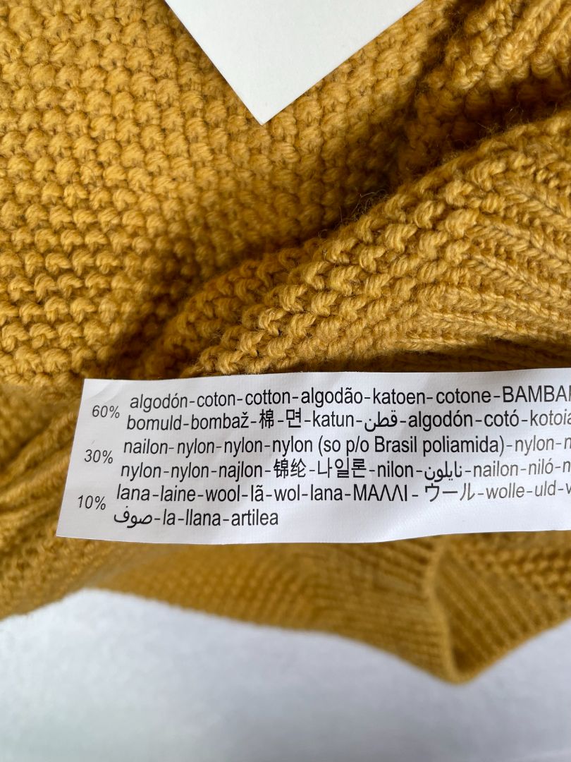 18-24 mo, Zara, Yellow, NEW w/ tags - pullover sweater, cotton/nylon/wool mix