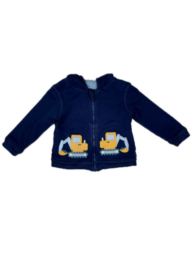 12-18 mo JoJo Maman Bébé, Blue, Reversible applique construction hoodie