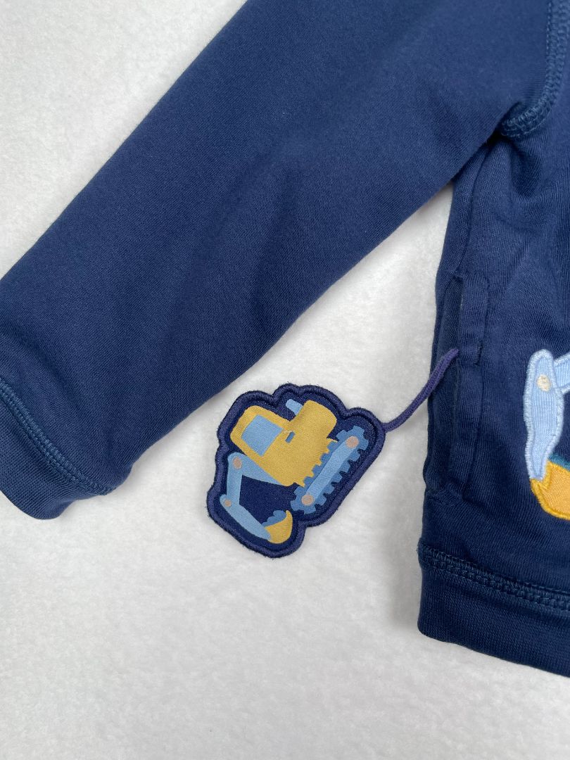 12-18 mo JoJo Maman Bébé, Blue, Reversible applique construction hoodie