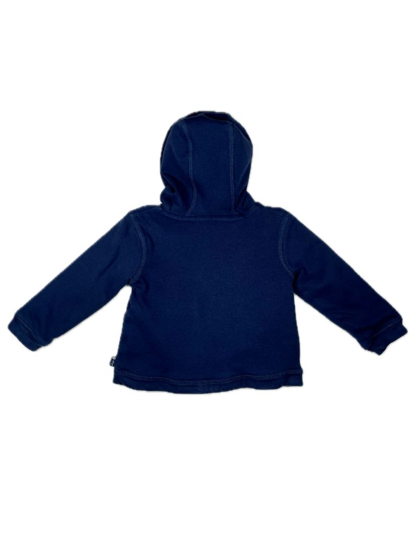 12-18 mo JoJo Maman Bébé, Blue, Reversible applique construction hoodie