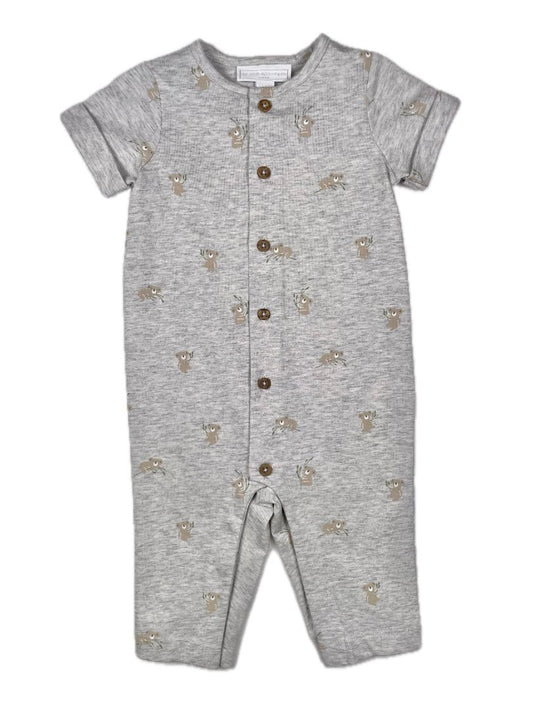 3-6 mo The White Company, Grey, New w/ tags - short-sleeve koala print romper