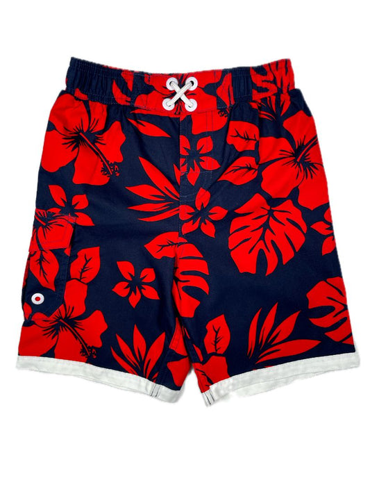 5/5T OshKosh B'Gosh, Multi, New w/ tags - tropical floral print red/navy swim trunks