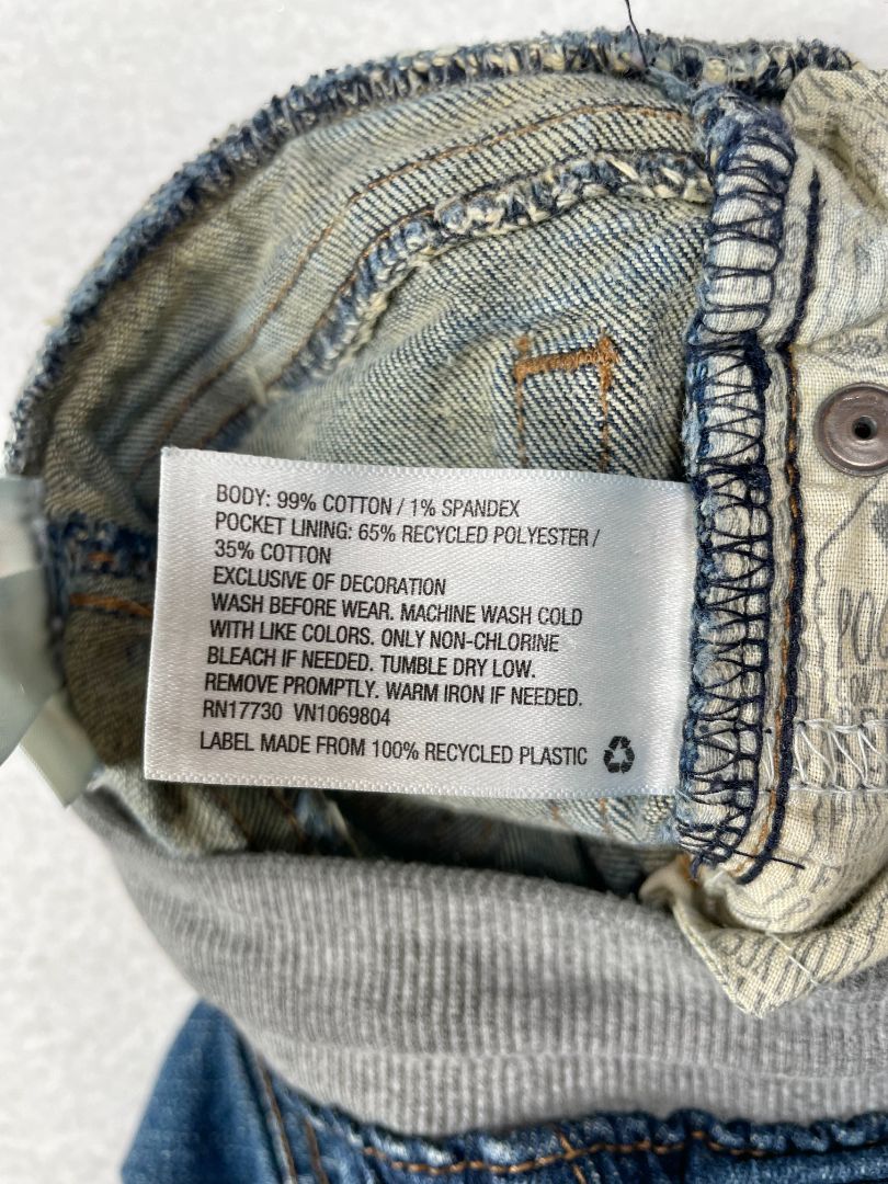 2/2T, Cat & Jack, Blue, Pull-on drawstring skinny jeans, grey waistband
