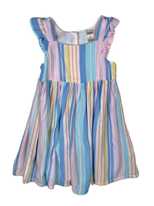 2/2T OshKosh B'Gosh, Multi, Sleeveless pastel vertical stripe dress