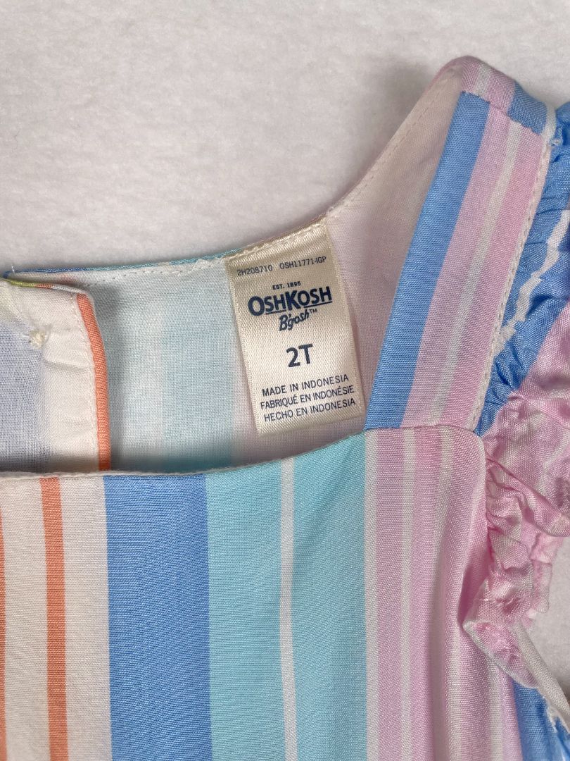 2/2T OshKosh B'Gosh, Multi, Sleeveless pastel vertical stripe dress