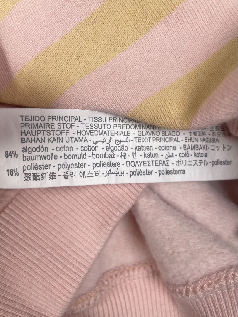 2-3 Zara, Multi, "Always Special" pink/yellow-striped sweatshirt