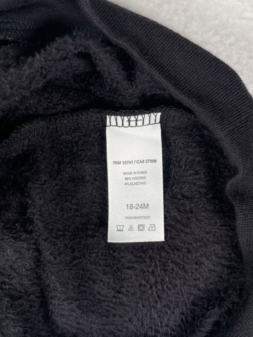 18-24 mo, Splendid, Black, NEW w/ tags - Super soft long-sleeve shirt with diagonal ruffle