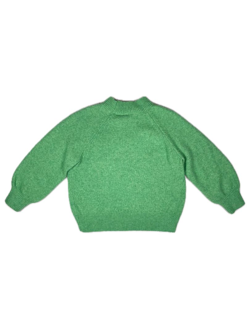 2-3 Zara, Green, Solid mock-neck sweater, raglan seams