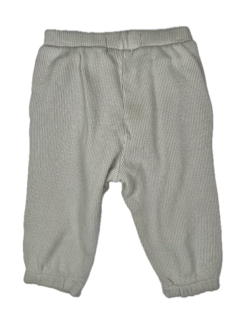 12-18 mo Zara, Green, Waffle-knit pull-on pants w/ vertical seams & pockets