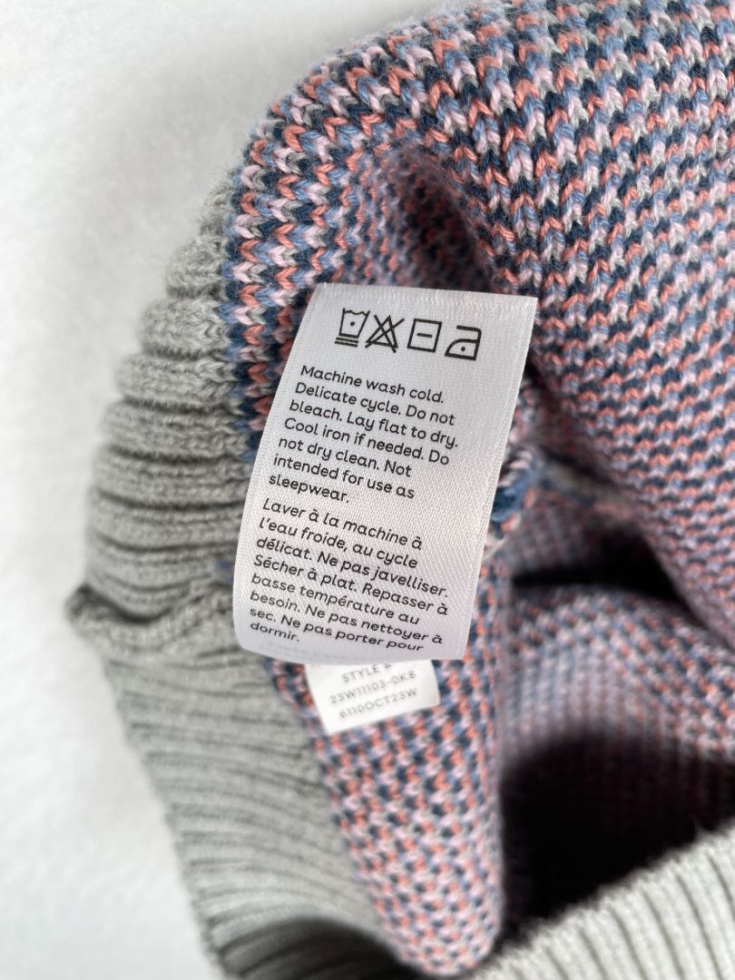 2-3 Tea Collection, Grey, Long floral button-up cardigan, soft-combed cotton