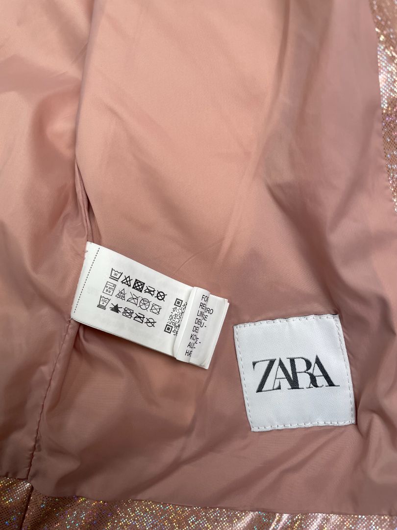 4/4T Zara, Pink, Rubberized shimmery raincoat