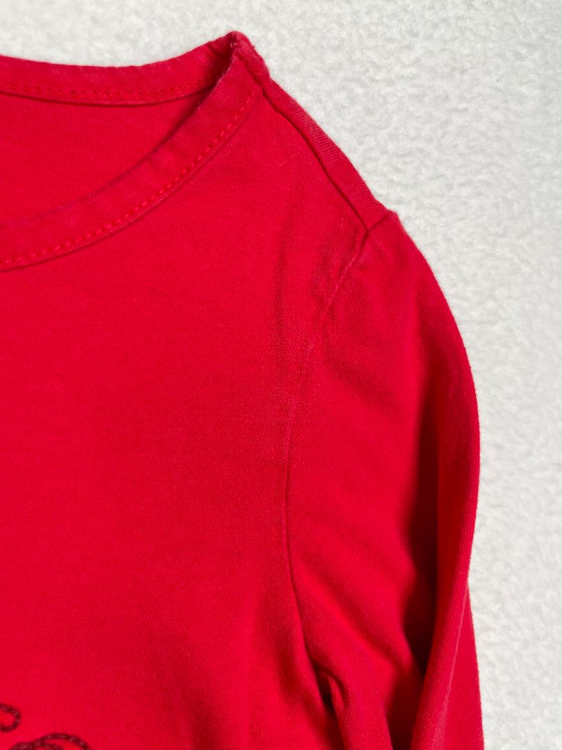 5/5T, OshKosh B'Gosh, Red, Long-sleeve shirt w/ embroidered snowflake, red sequins