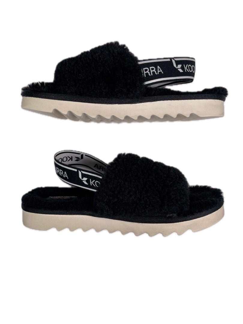 13 Koolaburra by UGG, Black, Fuzz'n sandals, faux fur with elastic strap