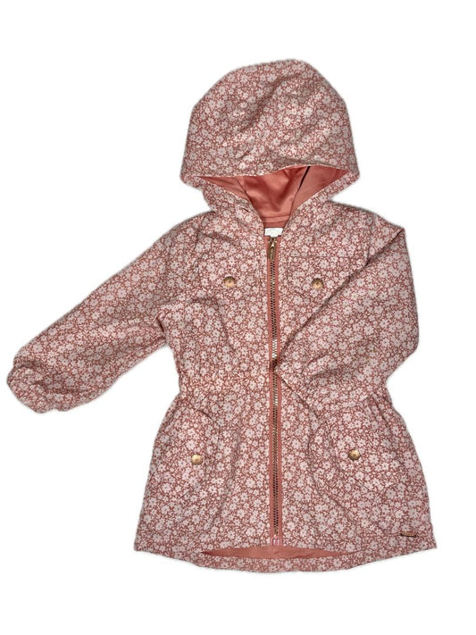 2/2T Tahari, Pink, Hooded zip-up floral print lightweight jacket