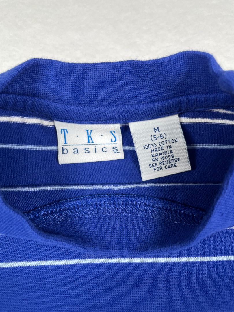 5-6 TKS, Blue, Vintage short-sleeve striped t-shirt