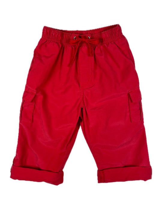 24 mo OshKosh B'Gosh, Red, Poplin drawstring cargo pants