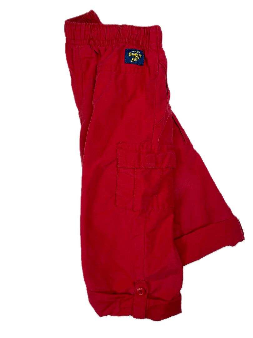 24 mo OshKosh B'Gosh, Red, Poplin drawstring cargo pants