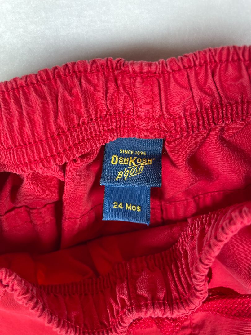 24 mo OshKosh B'Gosh, Red, Poplin drawstring cargo pants