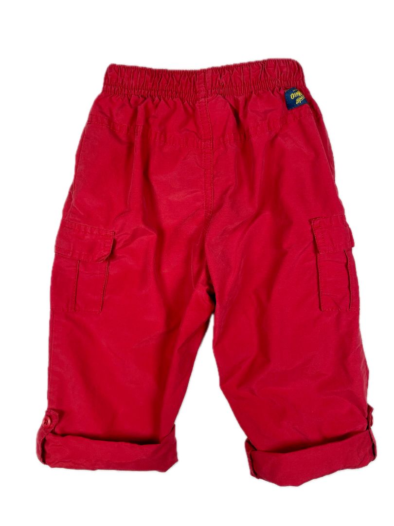 24 mo OshKosh B'Gosh, Red, Poplin drawstring cargo pants