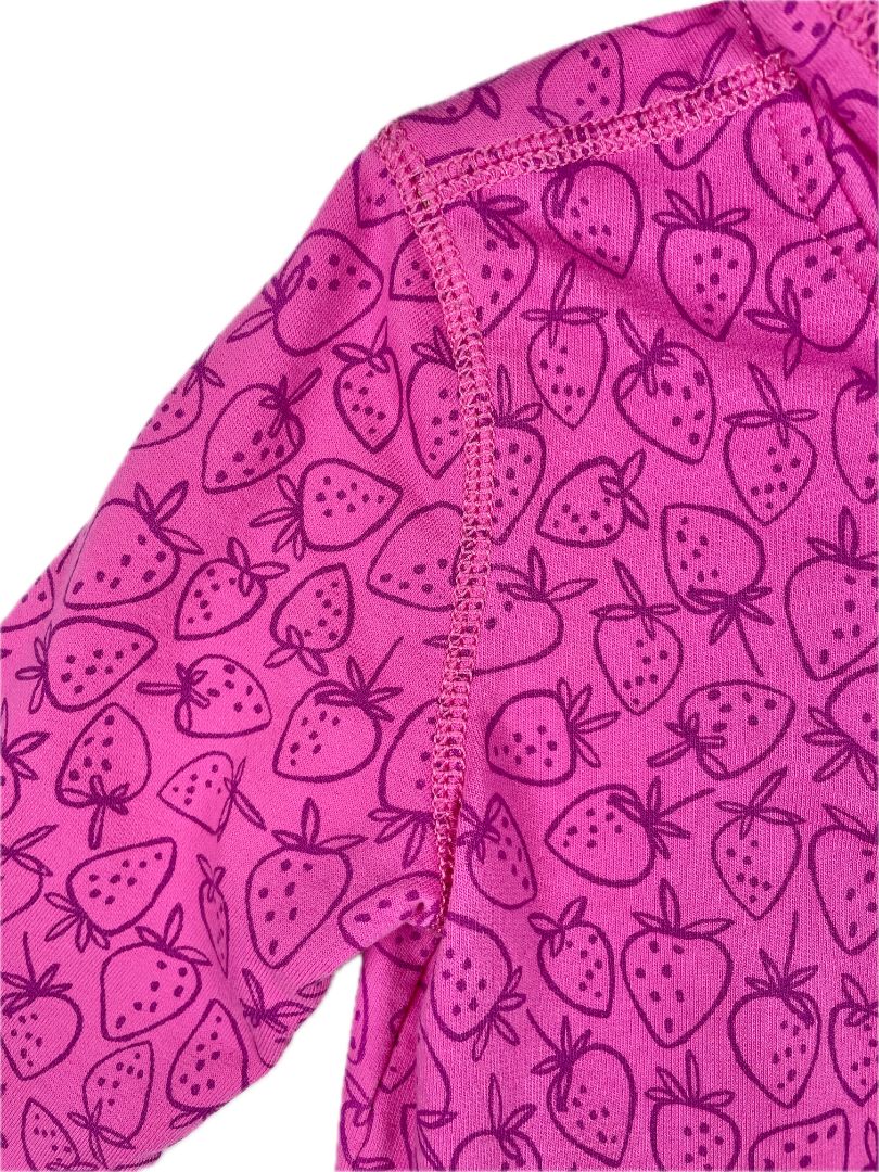 6 Tea Collection, Pink, Strawberry print zip-up hoodie