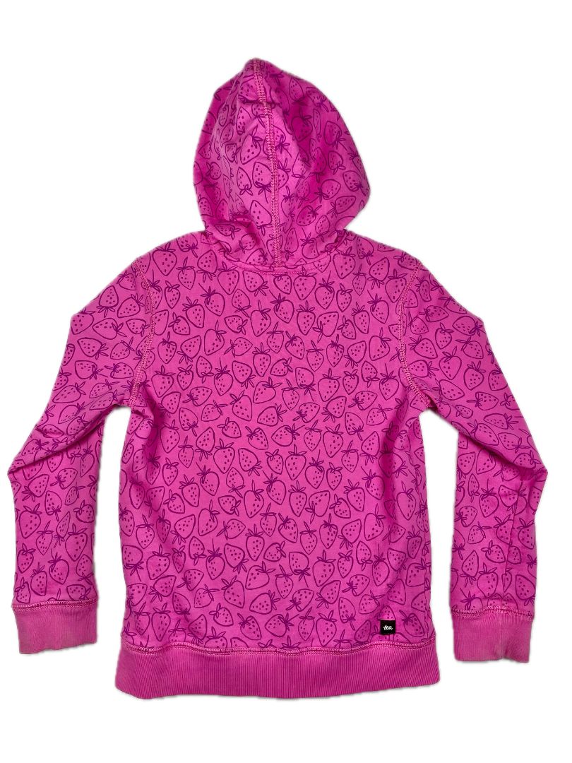 6 Tea Collection, Pink, Strawberry print zip-up hoodie