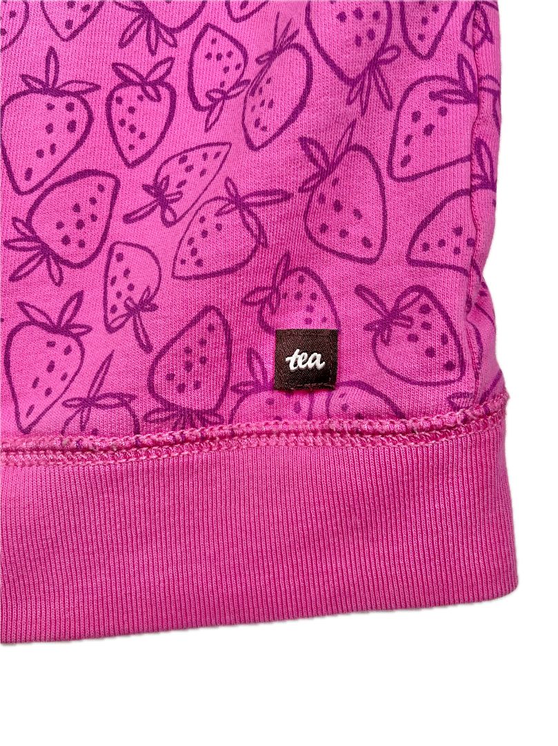 6 Tea Collection, Pink, Strawberry print zip-up hoodie