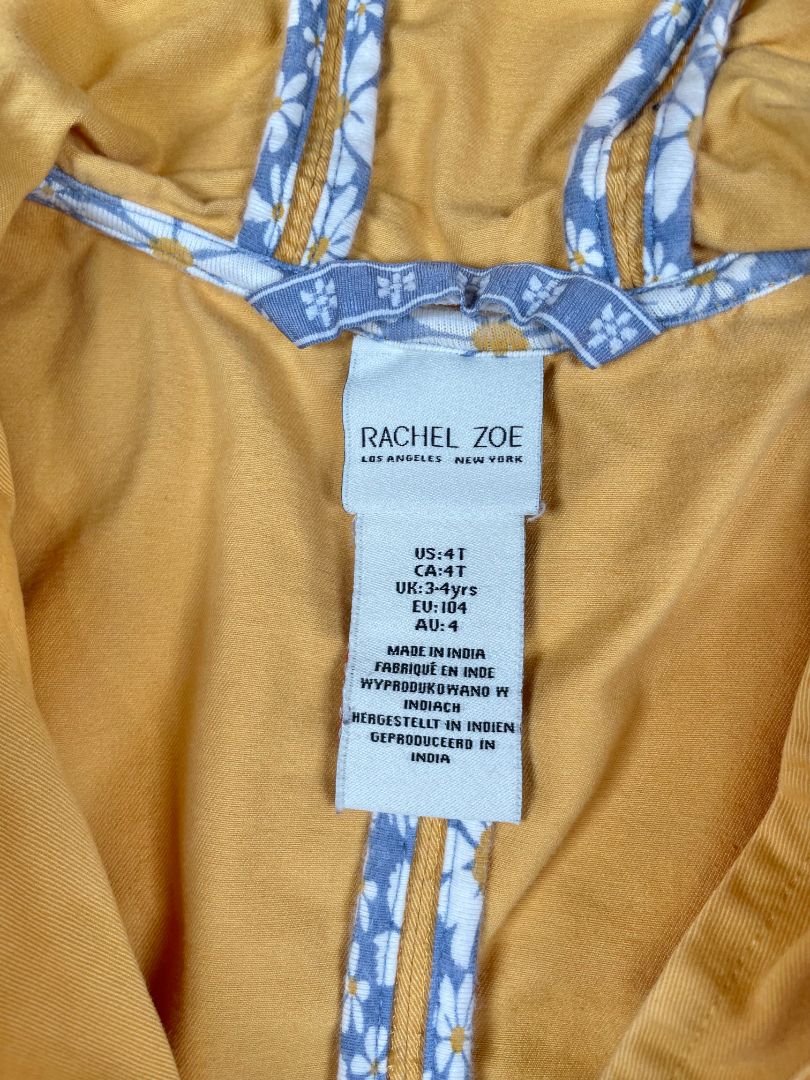 4/4T Rachel Zoe, Yellow, Lightweight snap-up hooded jacket