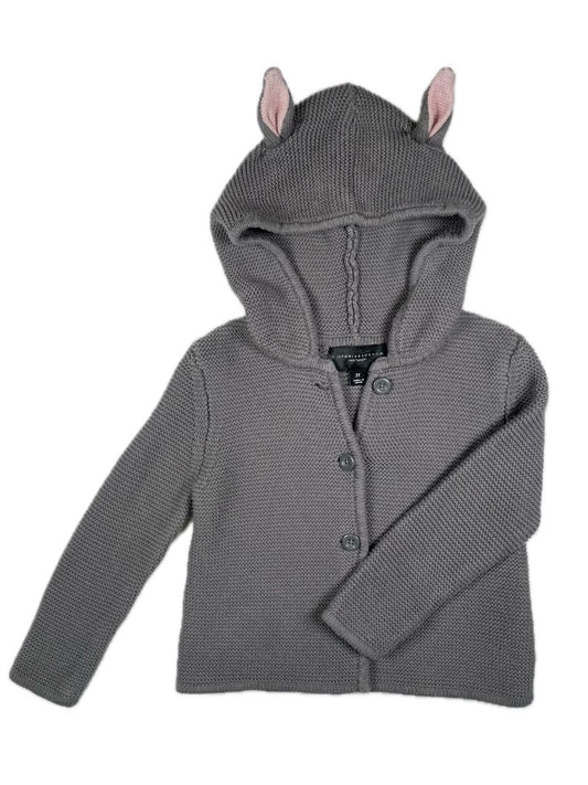 3/3T Victoria Beckham for Target, Grey, Hooded button-up cardigan w/ animal ears