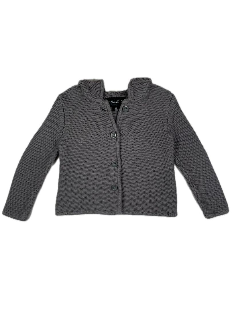 3/3T Victoria Beckham for Target, Grey, Hooded button-up cardigan w/ animal ears