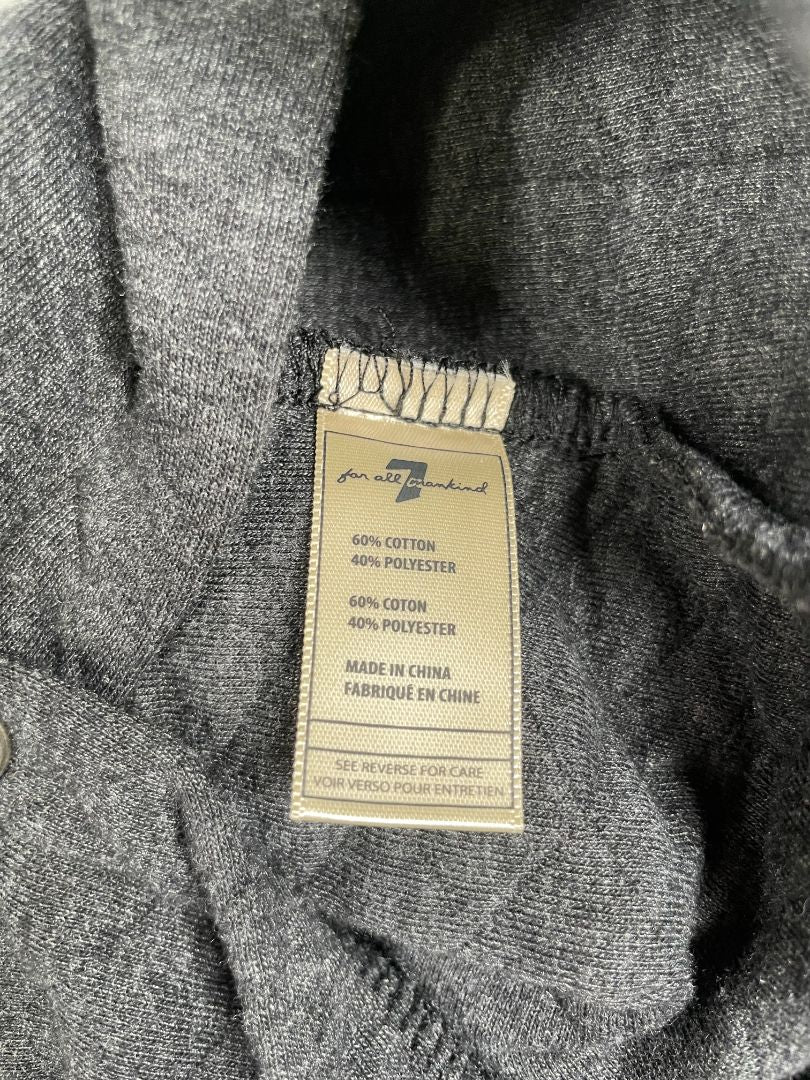 3-6 mo 7 for All Mankind, Grey, Quilted hooded cozy coverall w/ brown faux fur hood lining