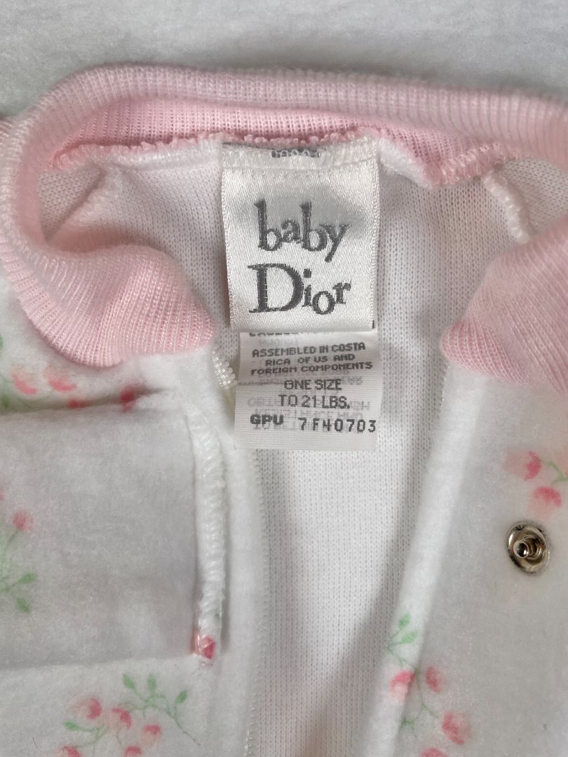 One size, baby Dior, White, NEW w/ tags - vintage fleece zip