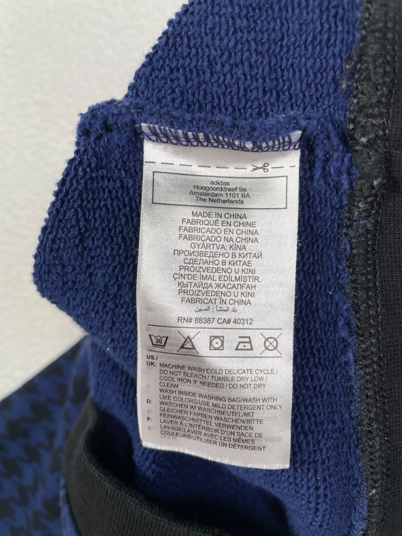 2/2T, Adidas x Ivy Park [Beyoncé], Black, Blue houndstooth pullover sweatshirt