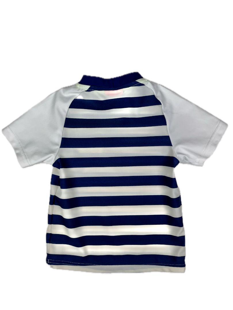 2-3 Sunuva, Multi, Short-sleeve navy striped rash guard