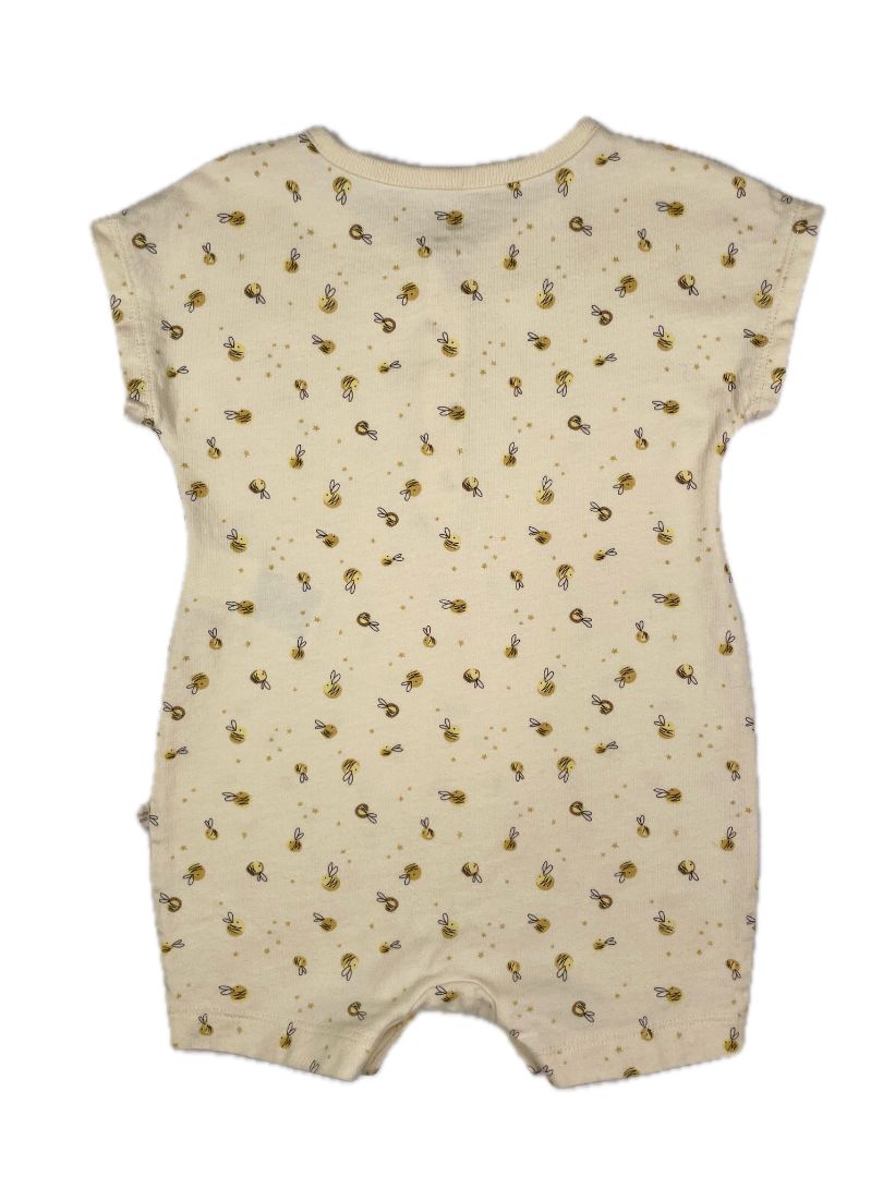 12-18 mo babyGap, Yellow, Short-sleeve/shorts bee print romper w/ button neck