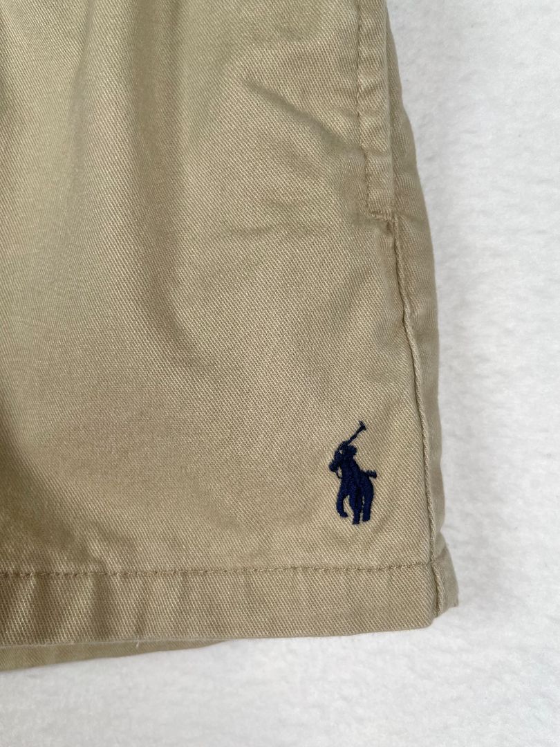 6 mo Ralph Lauren, Brown, Elastic pull-on khaki shorts