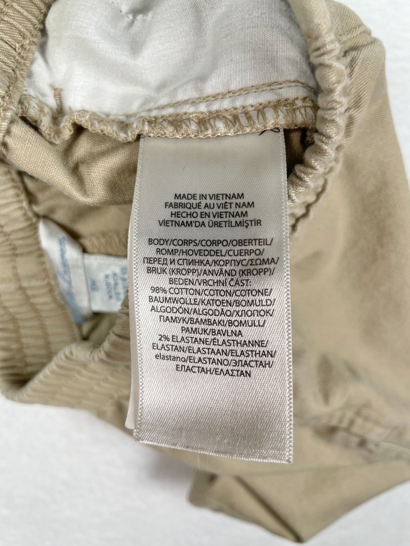 6 mo Ralph Lauren, Brown, Elastic pull-on khaki shorts