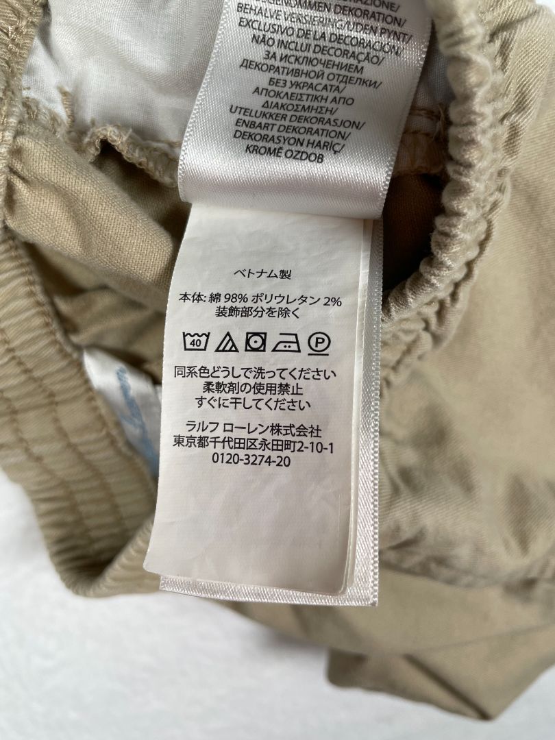 6 mo Ralph Lauren, Brown, Elastic pull-on khaki shorts