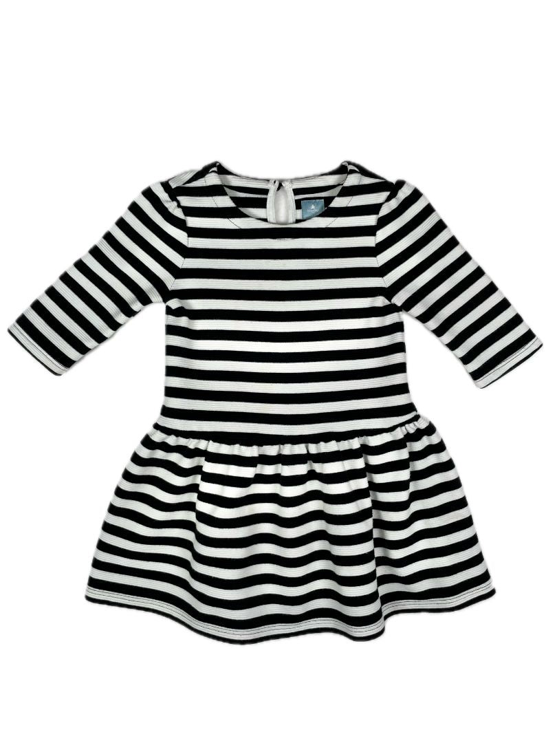 3/3T babyGap, Black, Heavy cotton black & white striped dress