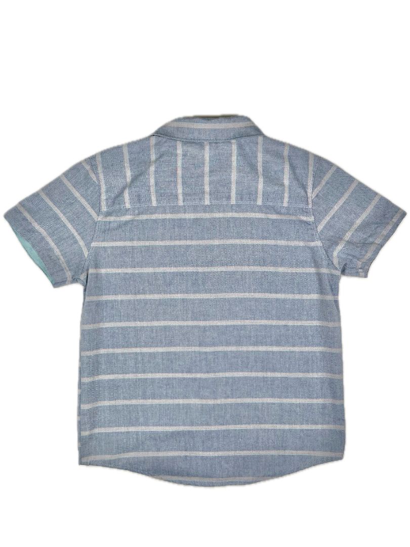 5/5T Sovereign Code, Blue, Short-sleeve striped button-up shirt